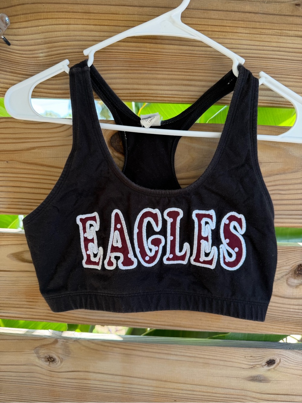 Vintage Black 'EAGLES' Sports Bralette Top